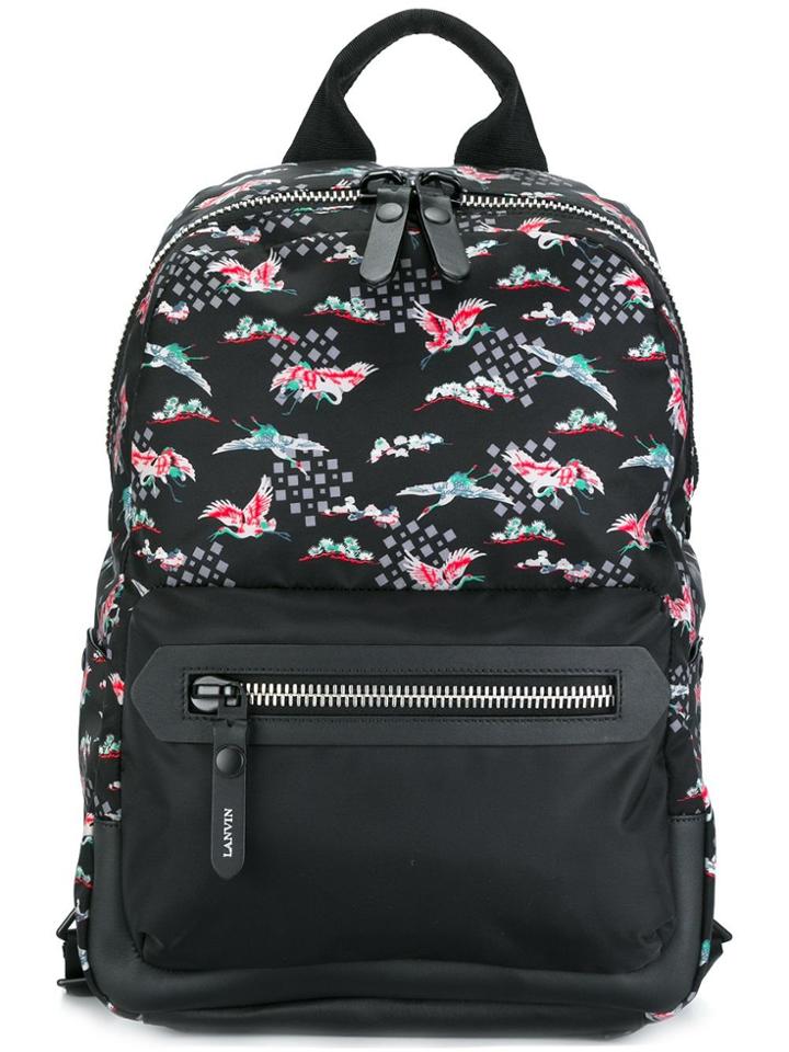 Lanvin Evolutive Cranes Print Backpack - Multicolour