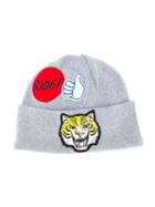 Stella Mccartney Kids 'alf' Badges Beanie Hat, Boy's, Size: 54 Cm, Grey