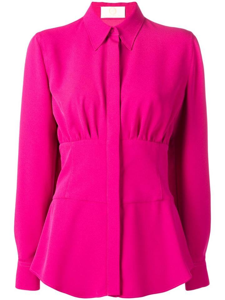 Sara Battaglia Cinched Waist Shirt - Pink & Purple