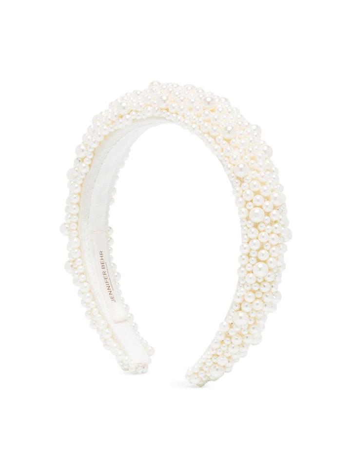 Jennifer Behr Bailey Pearl-embellished Headband - White