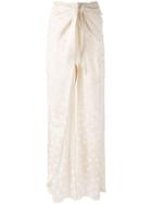 Johanna Ortiz Polka Dot Sarong Palazzo Pants - White