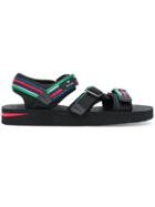 Ps By Paul Smith Striped Strappy Sandals - Black
