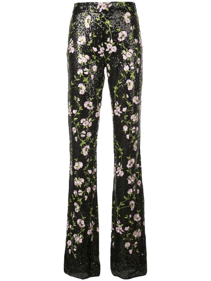 Giambattista Valli Sequined Floral Trousers - Black