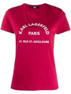 Karl Lagerfeld Address Print T-shirt - Pink