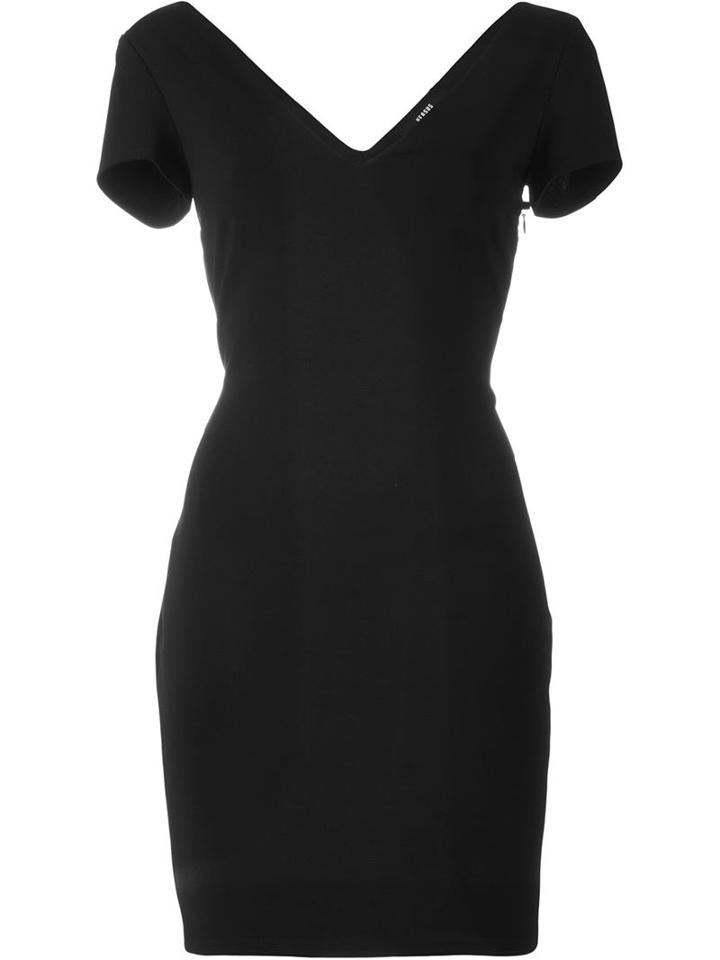 Versus Open Lace-up Back Mini Dress, Women's, Size: 40, Black, Polyamide/spandex/elastane/viscose