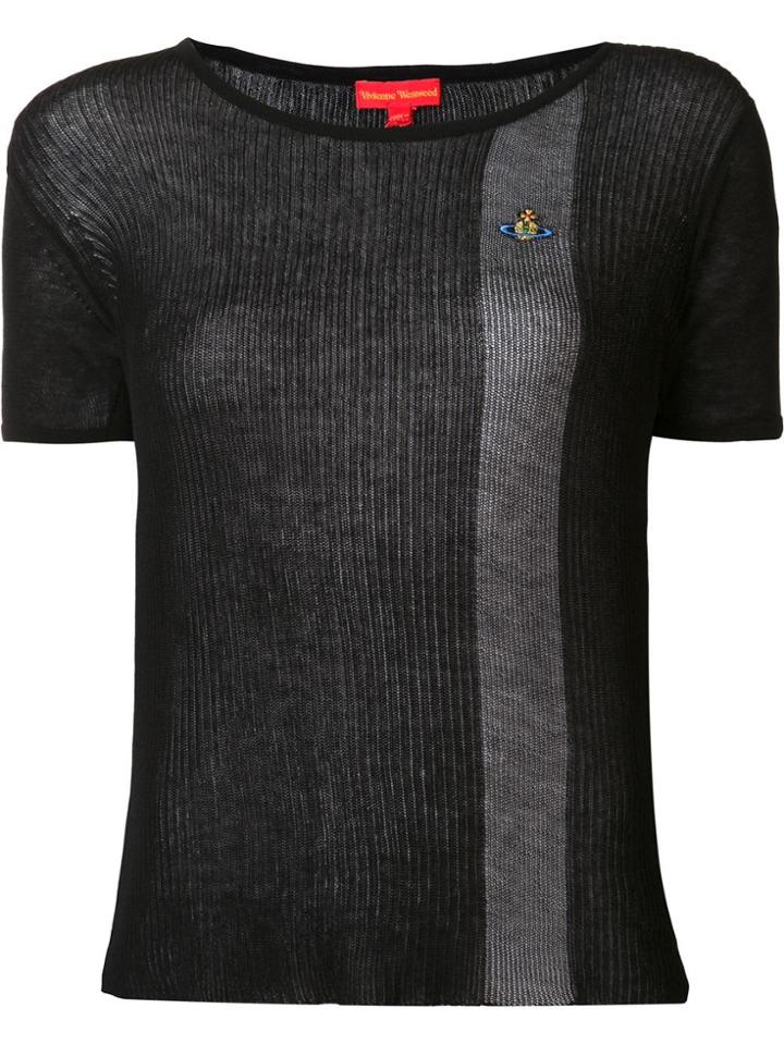 Vivienne Westwood Red Label Semi-sheer Contrast Stripe T-shirt - Black