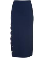 Ralph Lauren Collection Button-embellished Side-split Skirt - Blue