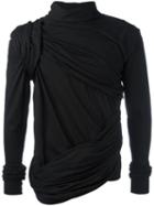 Rick Owens Draped Top, Men's, Size: Xl, Black, Cotton
