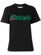 Alberta Ferretti Logo Embroidered T-shirt - Black