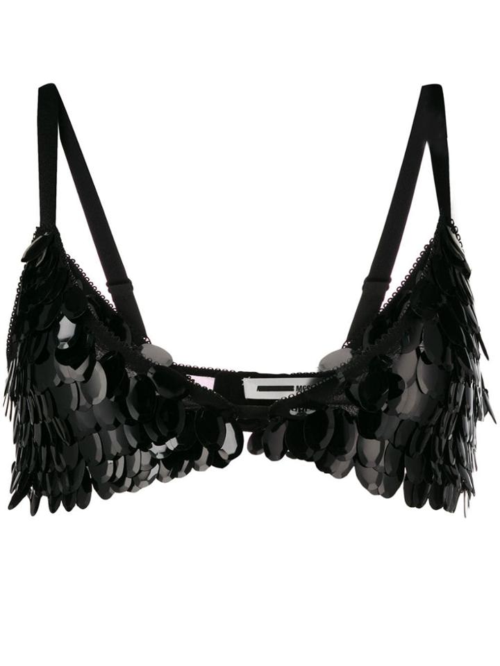 Mcq Alexander Mcqueen Sequin Bra Top - Black
