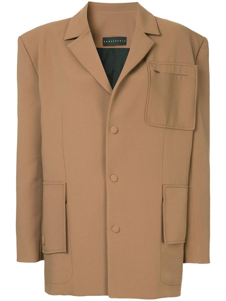 Nino Babukhadia Piped Pocket Blazer Jacket - Brown