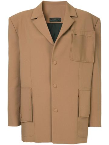 Nino Babukhadia Piped Pocket Blazer Jacket - Brown