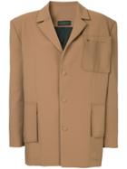 Nino Babukhadia Piped Pocket Blazer Jacket - Brown