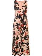 No21 'leaves' Print V-neck Dress