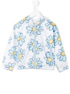 Monnalisa - Floral Print Hooded Jacket - Kids - Polyester - 3 Yrs, White