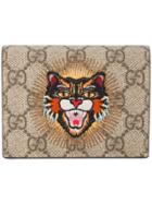 Gucci Angry Cat Appliqué Wallet - Brown