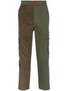 78 Stitches Panelled Cargo Trousers - Green