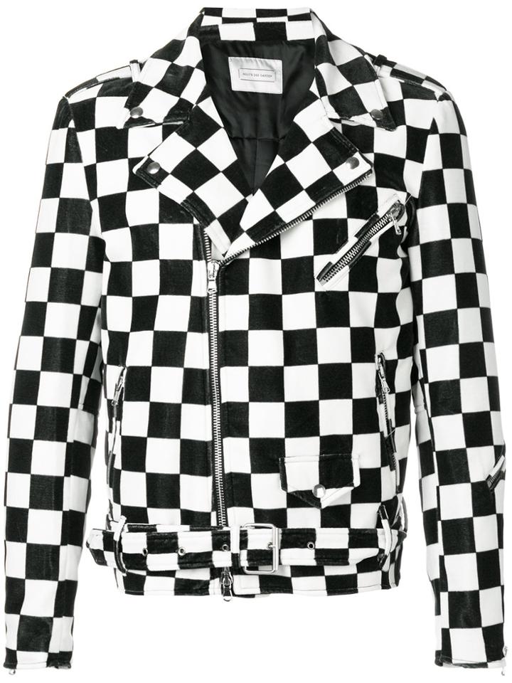 Route Des Garden Checked Biker Jacket - Black