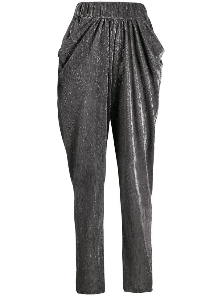 Iro Draped Lurex Trousers - Black