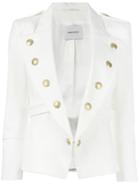 Pierre Balmain Studded Blazer, Women's, Size: 38, White, Cotton/spandex/elastane/viscose