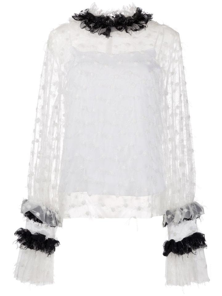 Jourden Twinkle Ruffled Blouse - White
