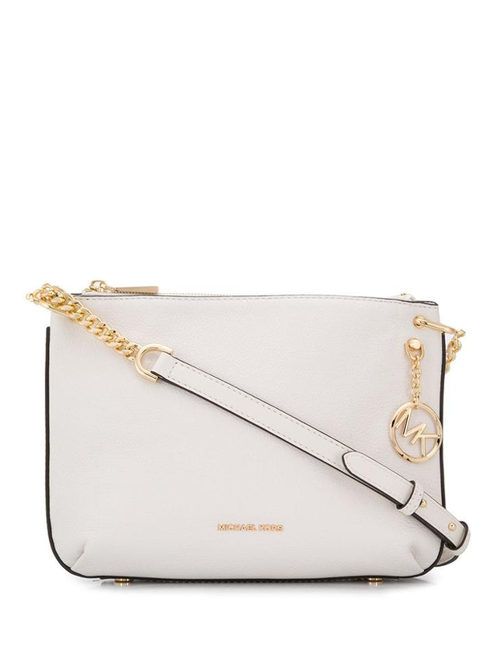 Michael Michael Kors Logo Chain Shoulder Bag - White