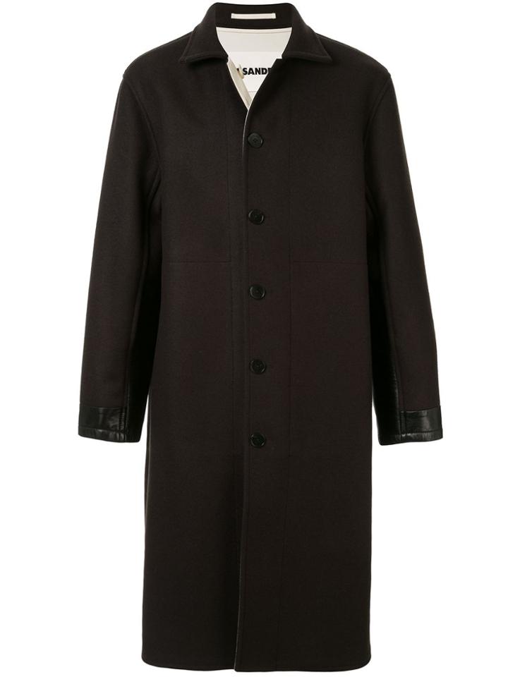 Jil Sander Long Single-breasted Coat - Black