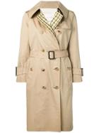 Mackintosh Checked Back Trench Coat - Neutrals