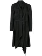 Julius Asymmetric Belted Coat - Black