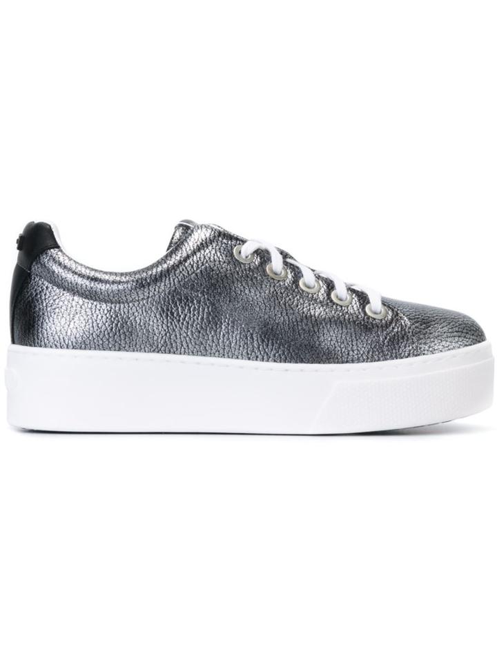 Kenzo Platform Lace-up Sneakers, Women's, Size: 38, Grey, Leather/rubber