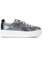 Kenzo Platform Lace-up Sneakers, Women's, Size: 38, Grey, Leather/rubber