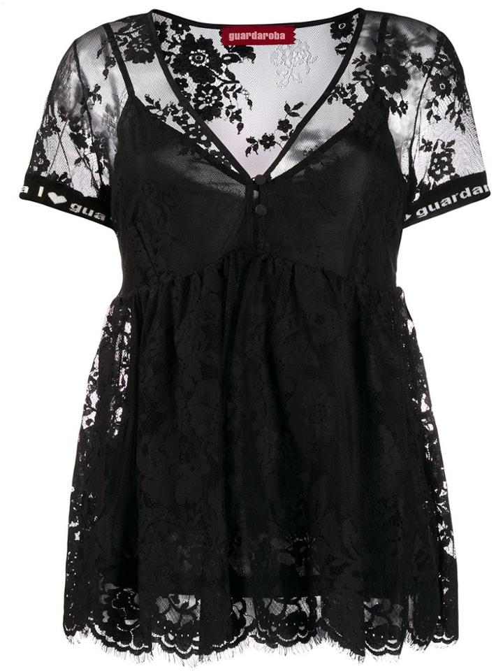 Guardaroba Lace Styled T-shirt - Black