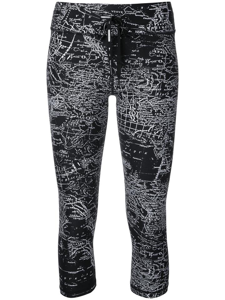 The Upside - Maps Print Fitness Capris - Women - Nylon - Xxs, Black
