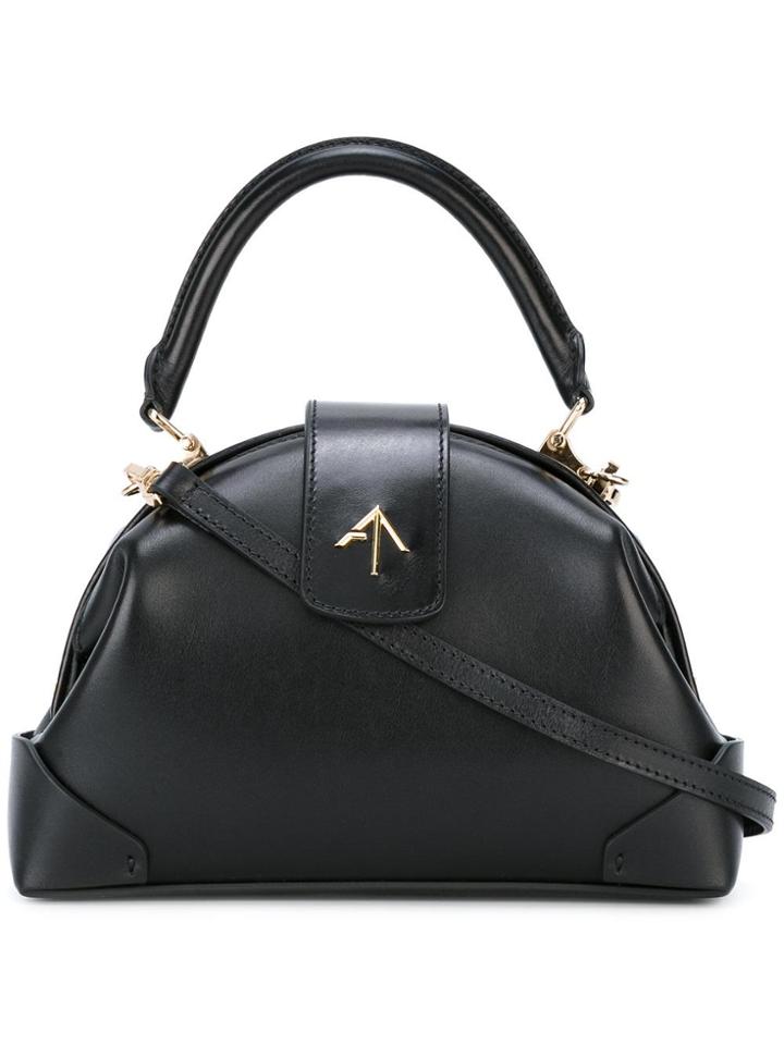 Manu Atelier Demi Frame Crossbody Bag - Black