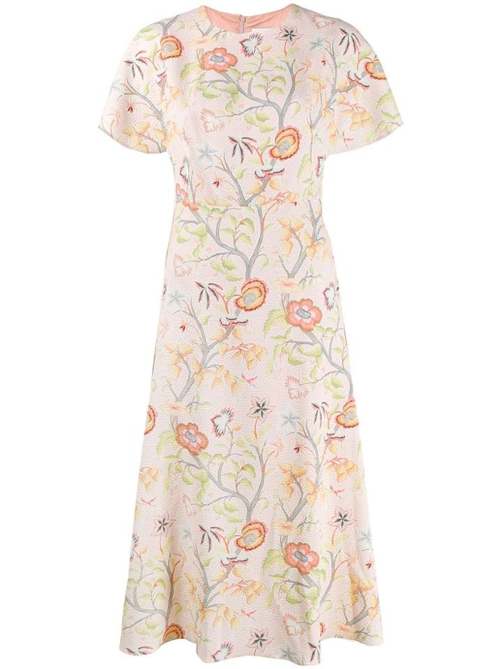 Peter Pilotto Flower Canopy Flared Dress - Pink