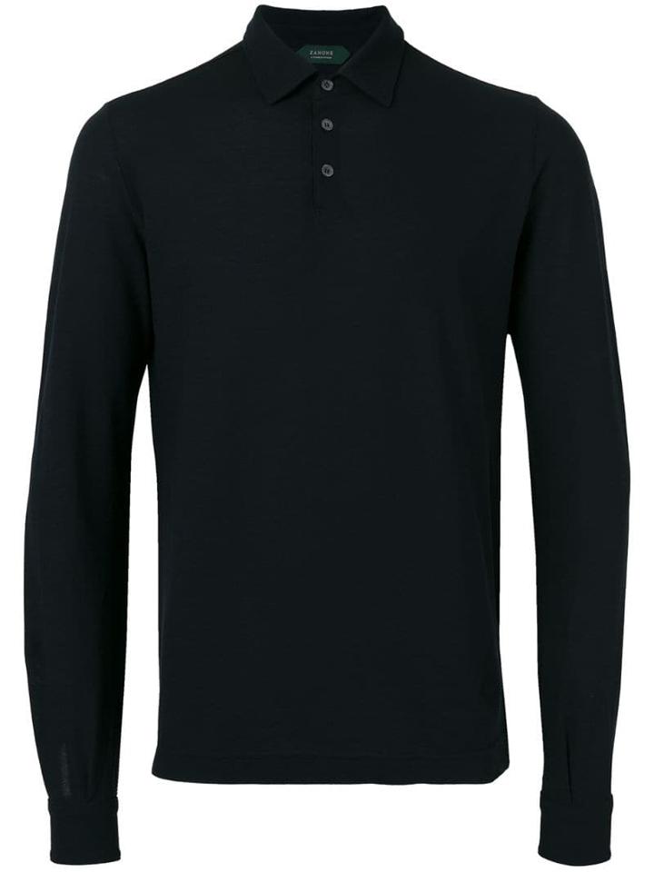 Zanone Long-sleeve Polo Shirt - Blue