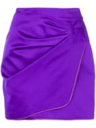 No21 Wrap Front Mini Skirt - Pink & Purple