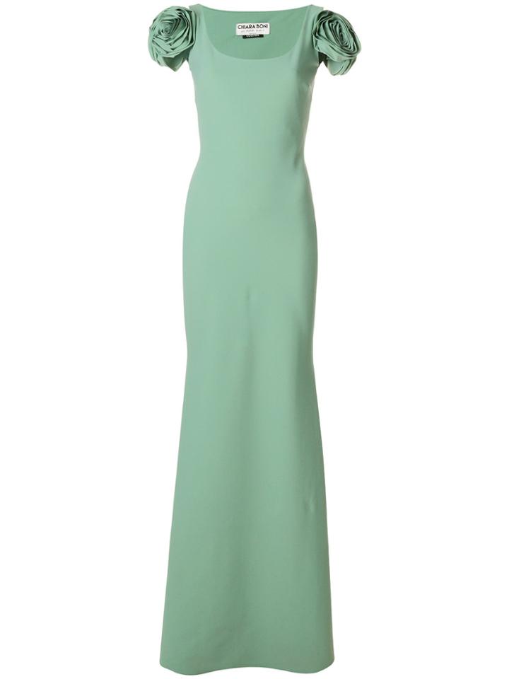 Chiara Boni La Petite Robe Floral Fitted Long Dress - Green