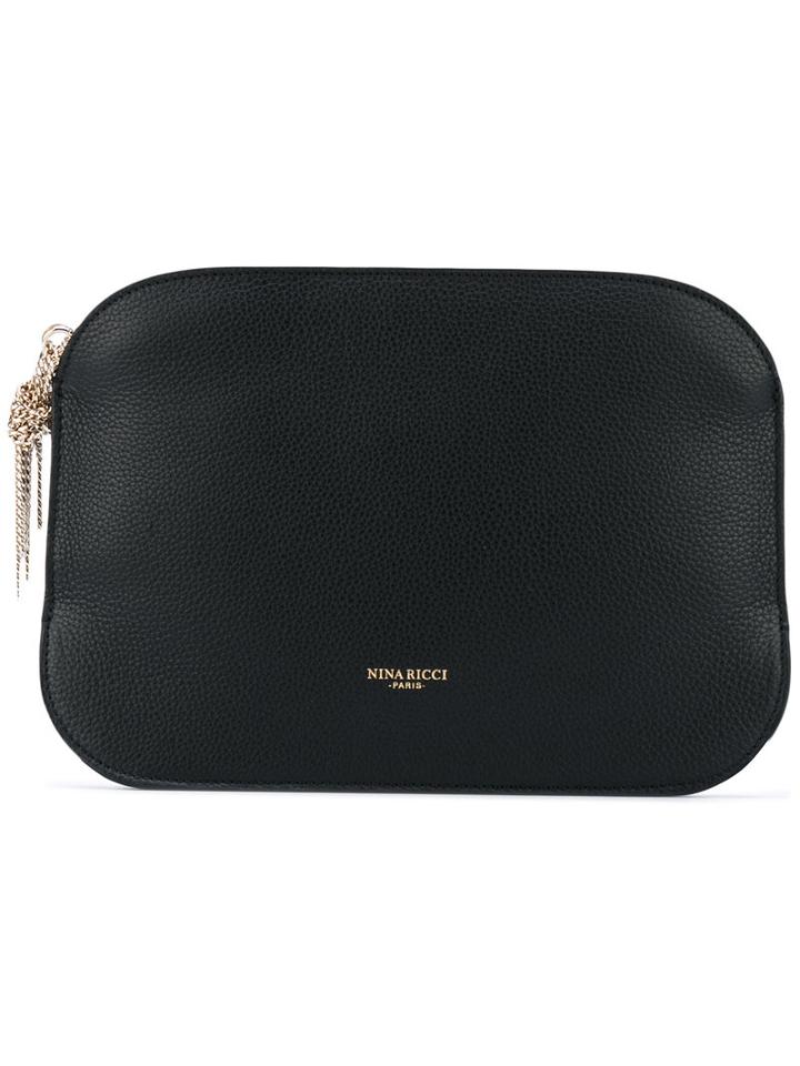 Nina Ricci - Logo Stamp Clutch - Women - Calf Leather - One Size, Black, Calf Leather