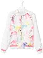 Simonetta - Printed Bomber Jacket - Kids - Polyester/acetate/cupro - 14 Yrs, Girl's, White