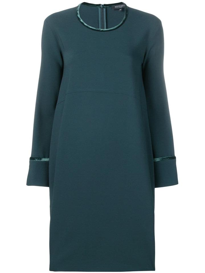 Antonelli Velvet Trim Dress - Green