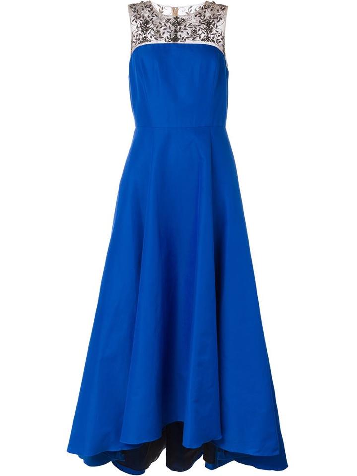 Marchesa Notte Embroidered Long Dress