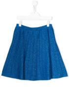 Alberta Ferretti Kids Teen Sparkly Pleated Skirt - Blue