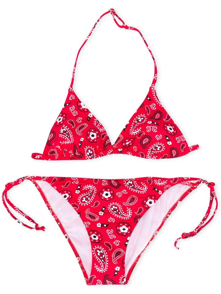 Mc2 Saint Barth Kids Teen Abstract Print Bikini - Red