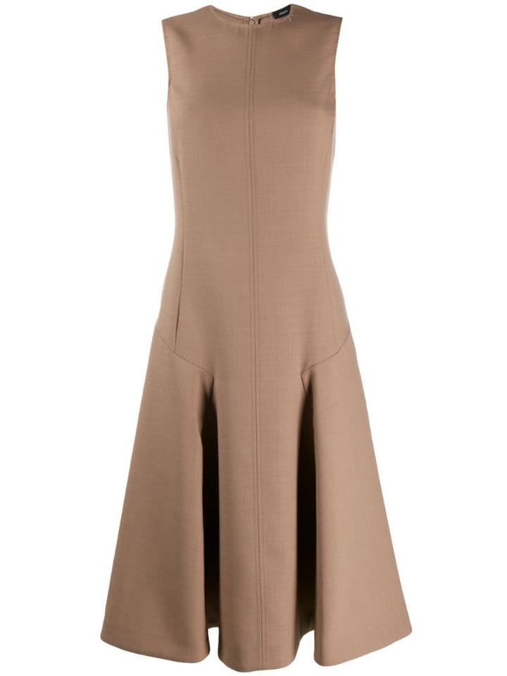 Joseph Pleated Yoke Sleeveless Dress - Neutrals