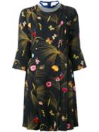 Fendi - Flared Sleeve Floral Dress - Women - Polyamide/polyester/spandex/elastane/viscose - 42, Black, Polyamide/polyester/spandex/elastane/viscose