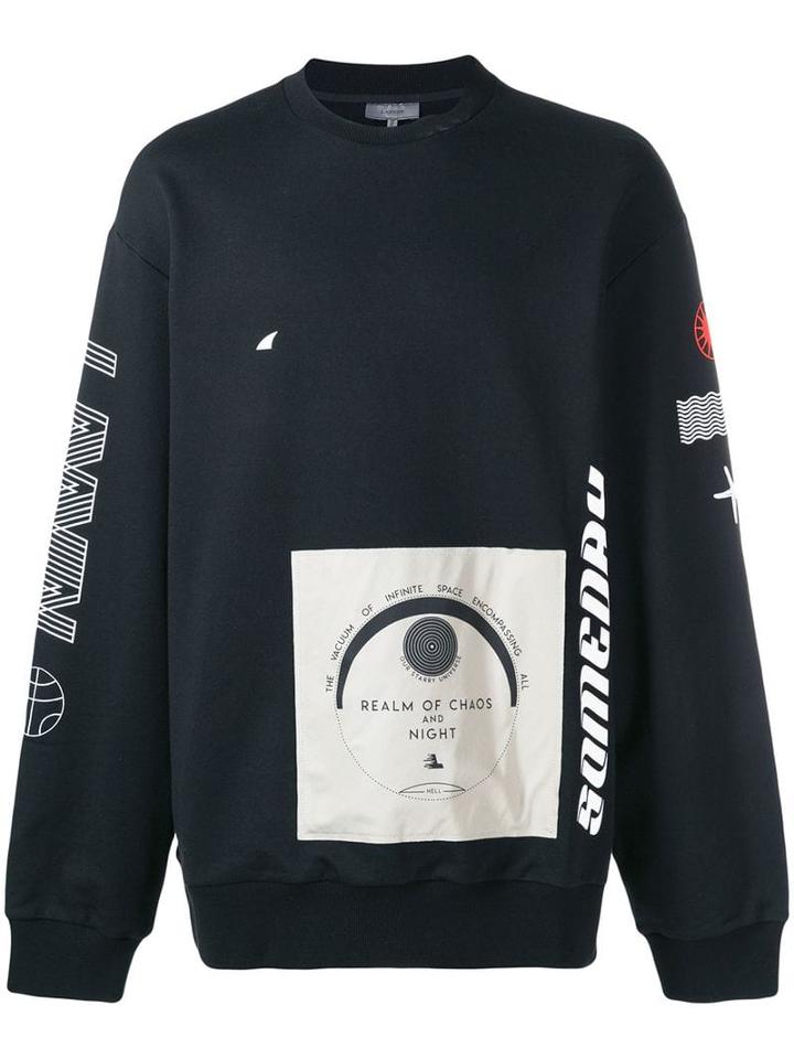 Lanvin Multi Logo-print Sweatshirt - Black