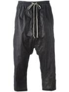 Rick Owens Drkshdw Drawstring Cropped Pants, Men's, Size: Medium, Black, Cotton