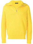 Prada Zip Neck Jumper - Yellow