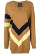 Erika Cavallini Boxy Striped Print Sweater - Brown